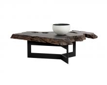  102222 - WYATT COFFEE TABLE - BLACK / DARK BROWN