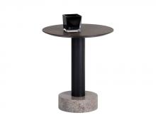  104630 - MONACO END TABLE - BLACK - GREY MARBLE / RAW UMBER