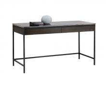 Sunpan 104634 - STAMOS DESK - BLACK - GREY MARBLE / CHARCOAL GREY