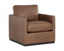  106586 - PORTMAN SWIVEL LOUNGE CHAIR - MARSEILLE CAMEL LEATHER