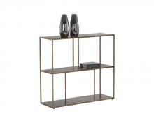 Sunpan 106602 - EIFFEL LOW BOOKCASE - MEDIUM - ANTIQUE BRASS