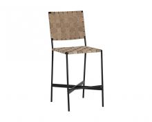  107067 - OMARI COUNTER STOOL - SUEDE LIGHT TAN LEATHER