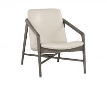  107291 - CINELLI LOUNGE CHAIR - ASH GREY - ASTORIA CREAM LEATHER