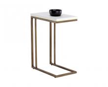  108115 - SAWYER END TABLE - ANTIQUE BRASS - WHITE