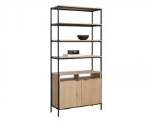  108794 - AMBROSE MODULAR BOOKCASE - LARGE - RUSTIC OAK - BLACK