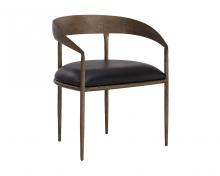  110999 - ZANATTA DINING ARMCHAIR - CHARCOAL BLACK LEATHER