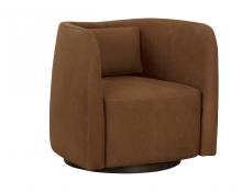  111250 - EMILIE SWIVEL LOUNGE CHAIR - NUBUCK CARAMEL LEATHER