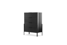 Mobital CH4-NORI-BLAC-WOAK - NORI    4 Drawer Chest  Blackened White Oak Wood/  Black Powder Coated Steel Legs