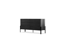Mobital DRE-NORI-BLAC-WOAK - NORI    6 Drawer Dresser  Blackened White Oak Wood/  Black Powder Coated Steel Legs