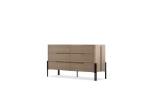 Mobital DRE-NORI-NATU-WOAK - NORI    6 Drawer Dresser  Natural White Oak Wood  Black Powder Coated Steel Legs