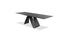 Mobital DTA-SIGN-SAFA-95PC - SIGNATURE 95"    Double Extension  Dining Table  Safari Black  Ceramic Top,  Black Powder Coated