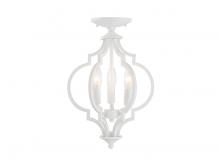  M60055BQW - 3-Light Convertible Semi-Flush or Pendant in Bisque White