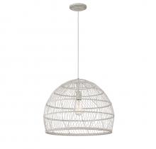  M70106WR - 1-Light Pendant in White Rattan with A White Socket 