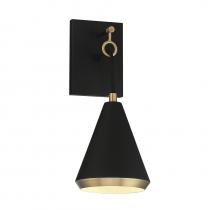  M90066MBKNB - 1 LT Wall Sconce in Matte Black with Natural Brass *M23