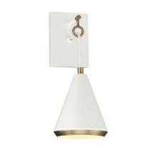  M90066WHNB - 1-Light Wall Sconce in White with Natural Brass