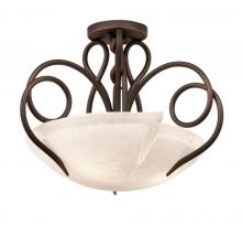  4288AC/ANTQ - Tribecca 3 Light Semi Flush Mount