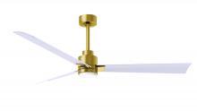  AKLK-BRBR-MWH-56 - Alessandra 3-blade transitional ceiling fan in brushed brass finish with matte white blades. Optim