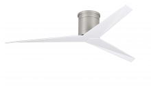  EKH-BN-WH - Eliza-H 3-blade ceiling mount paddle fan in Brushed Nickel finish with gloss white ABS blades.