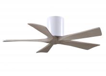  IR5H-WH-GA-42 - Irene-5H three-blade flush mount paddle fan in Matte White finish with 42” Gray Ash  tone blades