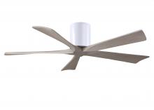  IR5H-WH-GA-52 - Irene-5H three-blade flush mount paddle fan in Matte White finish with 52” Gray Ash tone blades.