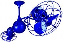  IV-BLUE-MTL - Italo Ventania 360° dual headed rotational ceiling fan in Safira (Blue) finish with metal blades.