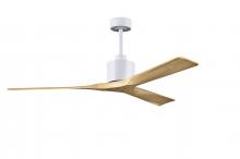  NK-MWH-LM-60 - Nan 6-speed ceiling fan in Matte White finish with 60” solid light maple tone wood blades