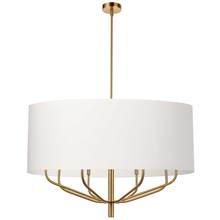  ELN-388C-AGB-790 - 8LT Incandescent Chandelier, AGB w/ WH Shade