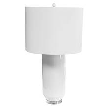  GOL-301T-WH - 1LT Incandescent Table Lamp, WH w/ WH Shade