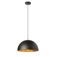  HKI-161LP-BK - 1LT Pendant, Matte Black Exterior, Gold Interior