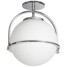  PAO-121SF-PC - 1LT Incandescent Semi-Flush Mount, PC w/ WH Glass