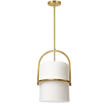  PDT-121P-AGB-WH - 1LT Incand Pendant, AGB w/ WH Shade