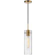  PTA-51P-CFF-AGB - 1LT Incand Pendant, AGB w/ CLR Fluted Glass