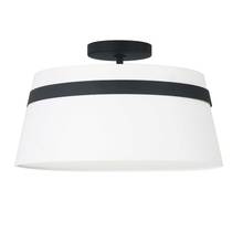  SYM-153SF-MB-WH - 3LT Semi-Flush Mount,  MB w/ WH Shade