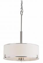  1050 BN - 3LT PENDANT- WHITE SHADE-METAL