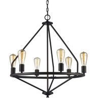  10866 ROB - 6 Lt Chandelier-Diamond Cage-Rob