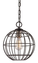  10961 BK/BN - 1LT PENDANT INDUSTRIAL CAGE-BK