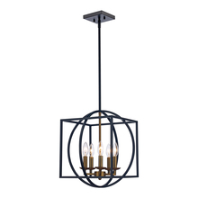  11185 AG-BK - Arzio 5-Light Two-Tone Cage Chandelier