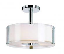  2090 PC - 3LT SEMI FLUSH-OPAL/CLEAR GLAS