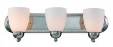  3503-1 BN - Clayton Reversible Mount, 3-Light Armed Vanity Wall Light, with Glass Bell Shades