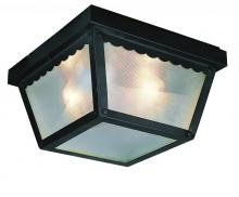  4902 BK - Samantha 2-Light, Scalloped Edge, Traditional Outdoor Flush Mount Ceiling Light