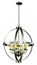  70596 BN - 6LT CHANDELIER-RUSTIC AXEL ORB