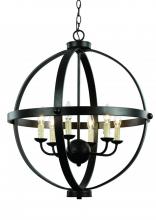  70596 ROB - 6LT CHANDELIER-RUSTIC AXEL ORB