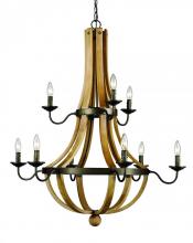  70609 - 9LT CHANDELIER-WINE BARREL-WBZ