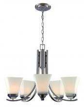  70645 BN - 5LT CHANDELIER-BELL GLASS-BN