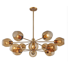  PND-2127 AG - Clusters Collection 12-Light, 12-Shade Glass and Metal Mid-Century Style Sputnik Chandelier