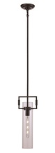  PND-2155 BK - Mie Collection 1-light, 7-inch, Glass Cylinder Mini Pendant