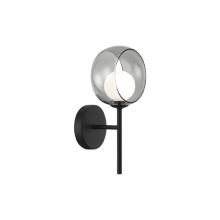Matteo W60601BKSM - Delcia Black Wall Sconce