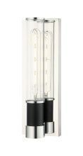 Matteo W61201MBCH - Tubo Matte Black + Chrome Wall Sconce