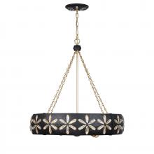  1-2493-6-104 - Venice 6-Light Chandelier in Metropolis Black and Gold by Breegan Jane