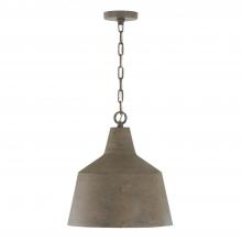  335311CY - 1-Light Tapered Metal Pendant in Clay